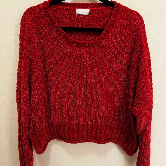 Altar'd State Vibrant Red Crew Neck Sweater - Picture 1 of 4